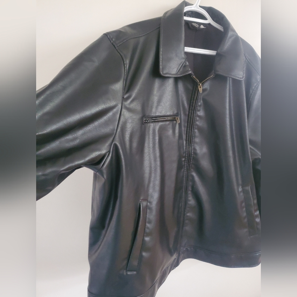 H&M Black Faux Leather Jacket XL